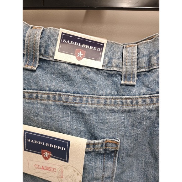 Saddlebred Shorts Mens 42 Denim Cotton Jeans Med Blue 5 Pocket 9.5 in Inseam NWT - Picture 3 of 11